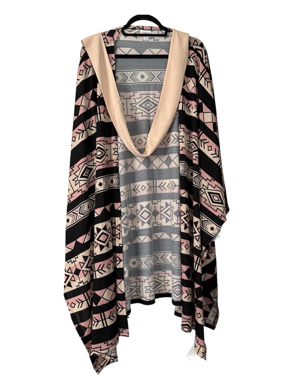 LuLaRoe L/XL Savannah Wrap Cardigan - Blush, Black & Cream